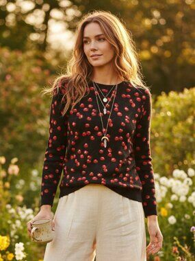 J Crew XS Sweater Merino Wool Black Cherry Preppy Cottage Retro Mod Classic